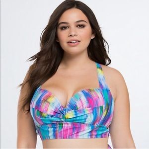 Abstract Twisted Swim Top Torrid